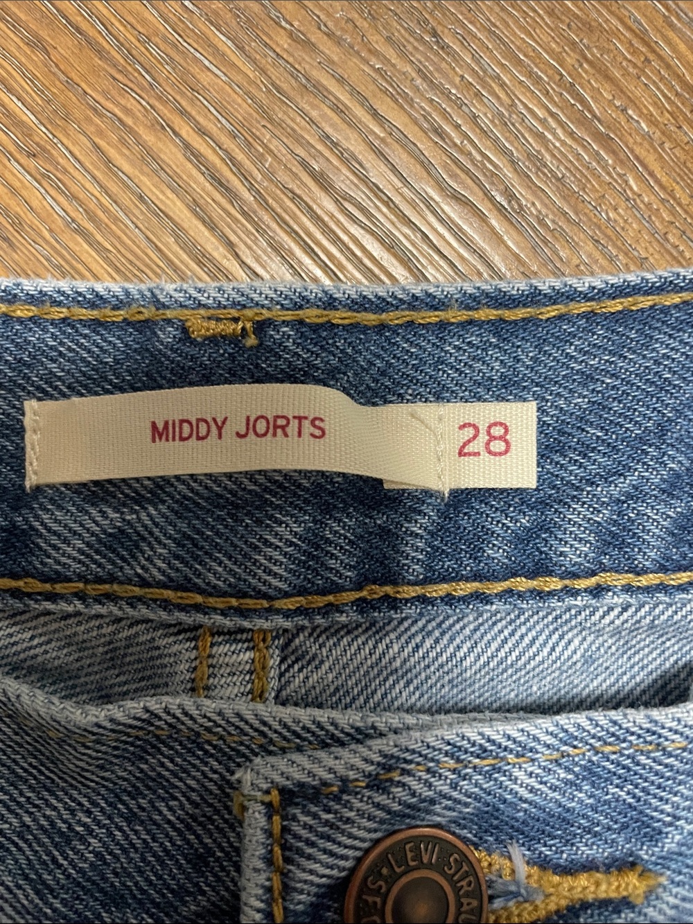 Levi's Blue Denim Women's Jean Shorts — Classic High-Rise - Picture 5 of 6